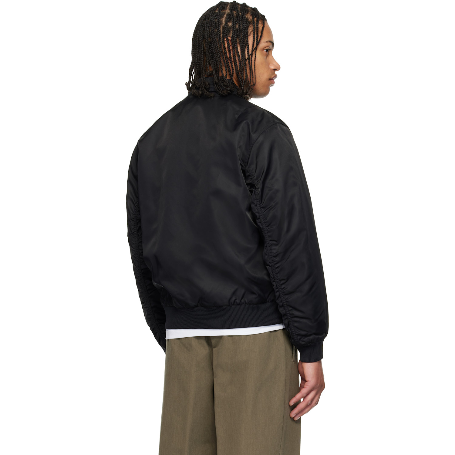 Hugo Black Water-repellent Stack Logo Bomber Jacket 