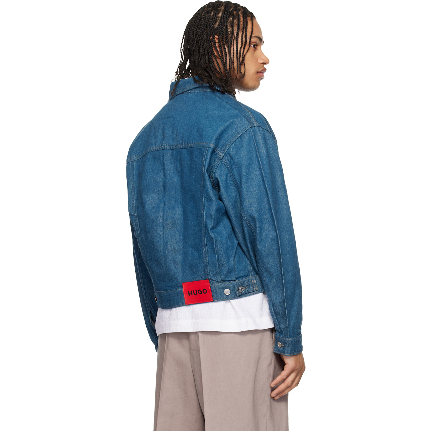  Hugo Blue Logo Patch Denim Jacket 