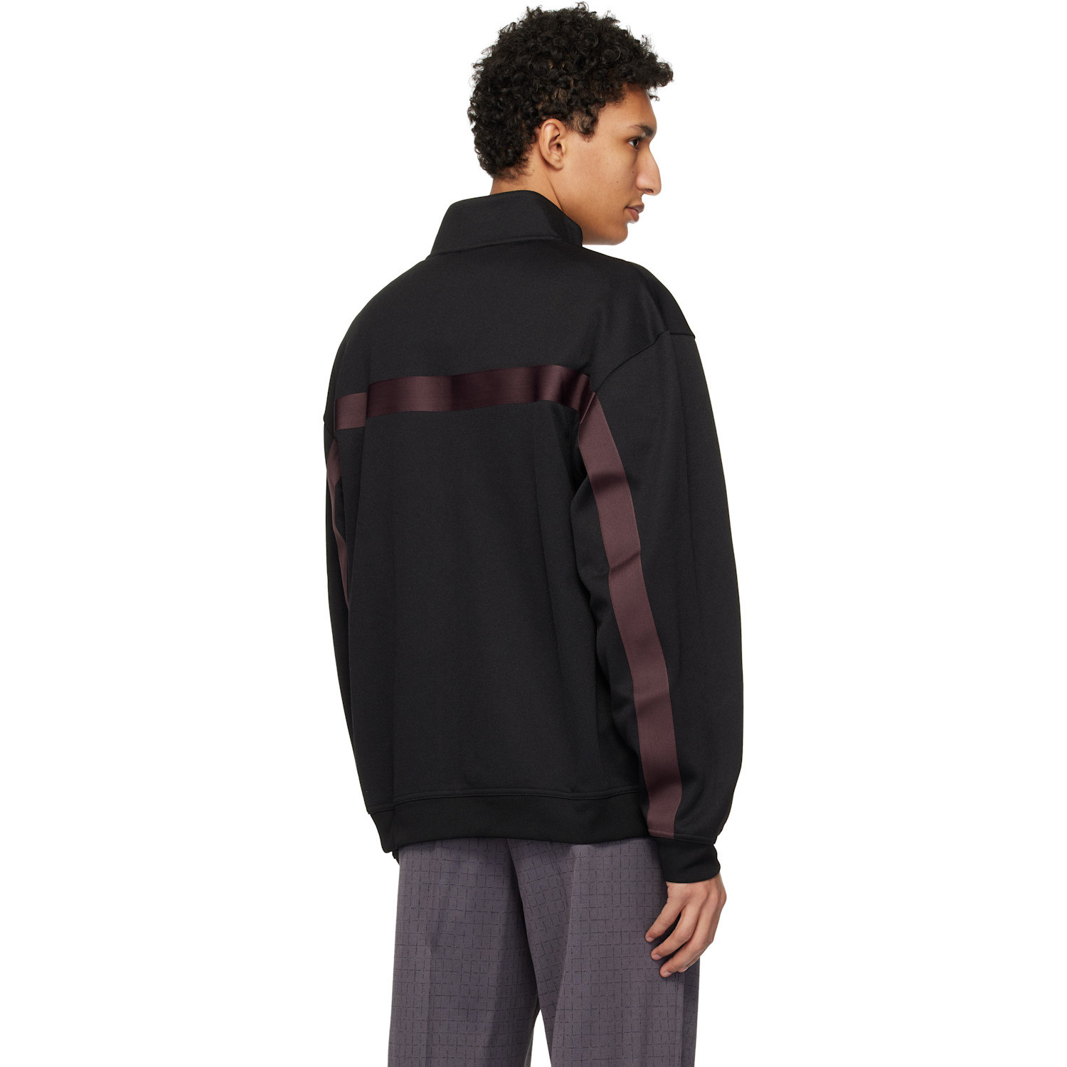  Hugo Black Chevron-tape Zip-up Jacket 