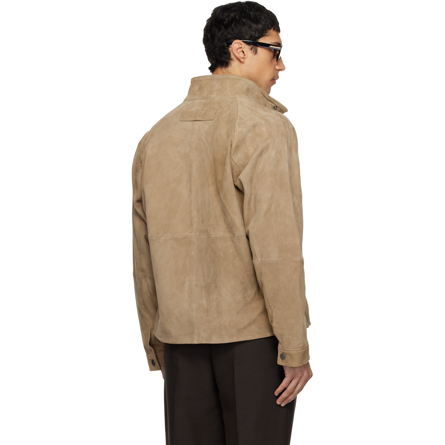  Hugo Tan Goatskin Suede Jacket 