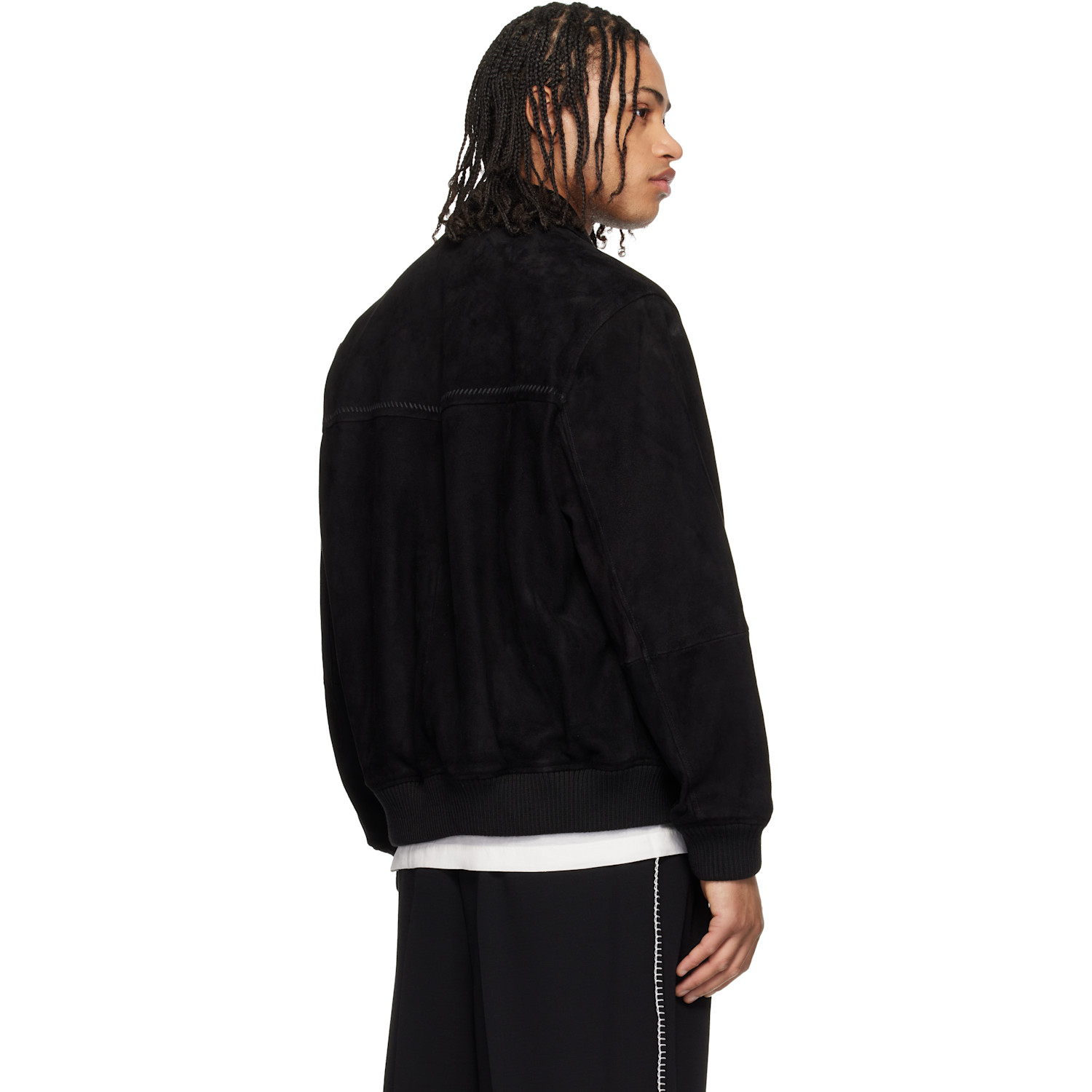  Hugo Black Extra-slim-fit Soft Suede Jacket 