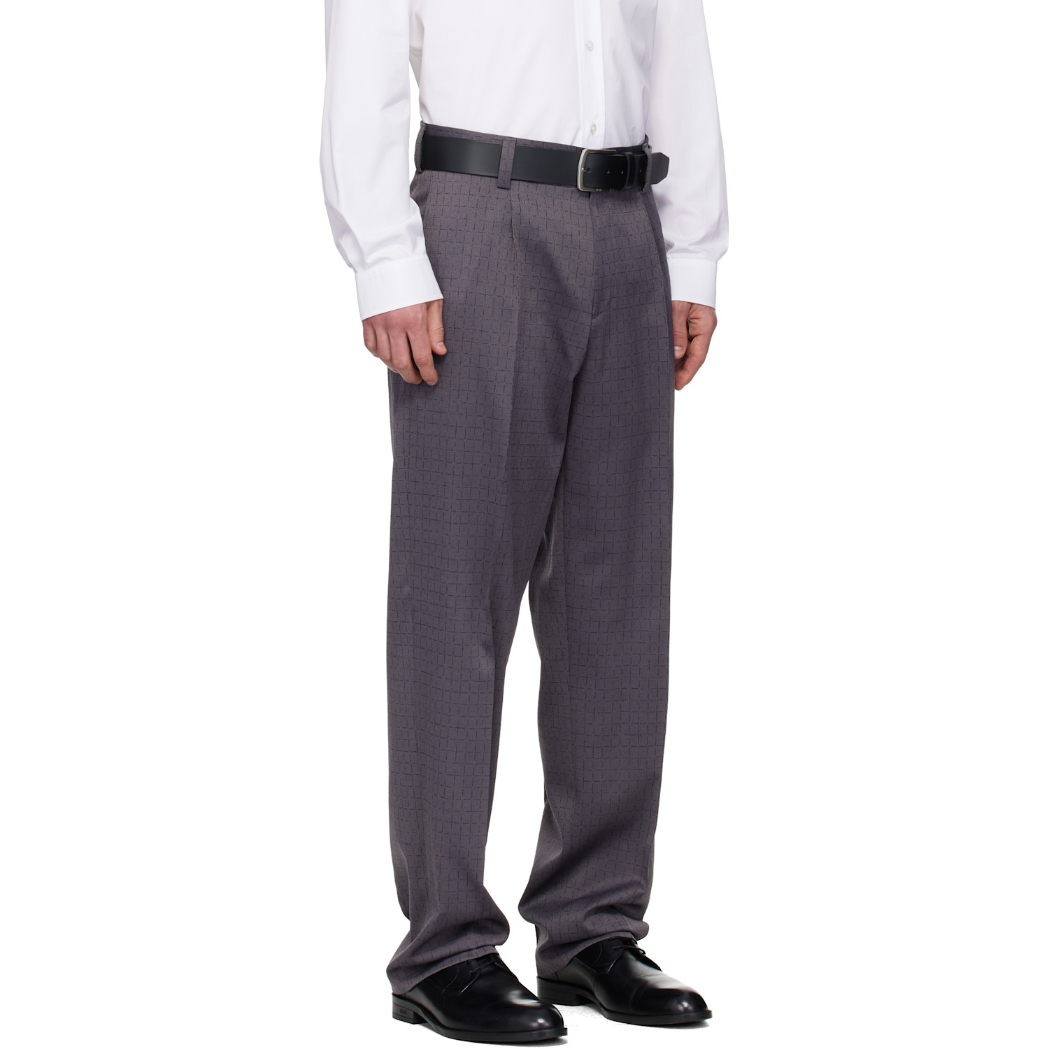  Hugo Gray Checked Modern-fit Trousers 