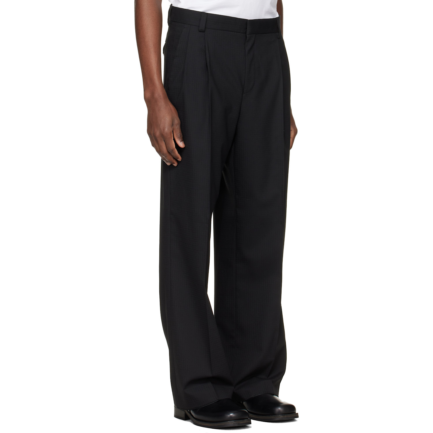  Hugo Black Modern-fit Stretch Ripstop Trousers 