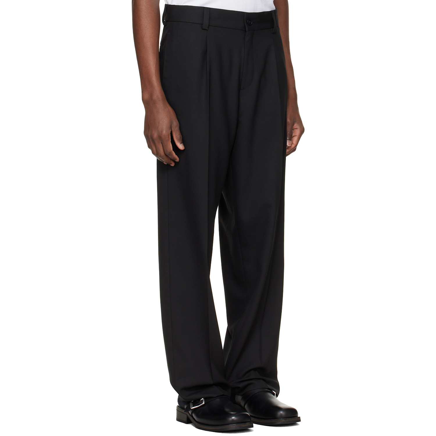  Hugo Black Modern-fit Stretch Twill Trousers 