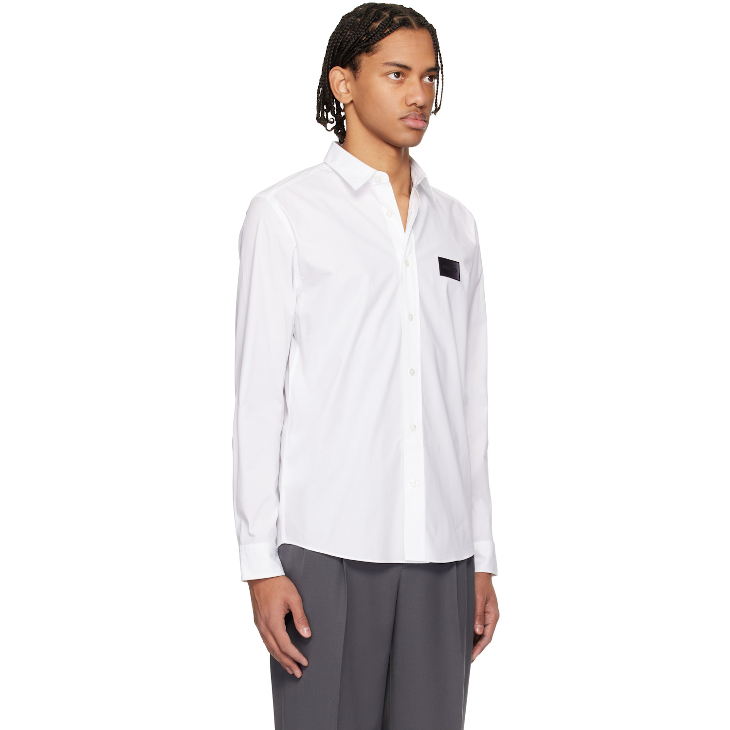  Hugo White Stretch-cotton Canvas Relaxed-fit Shirt 