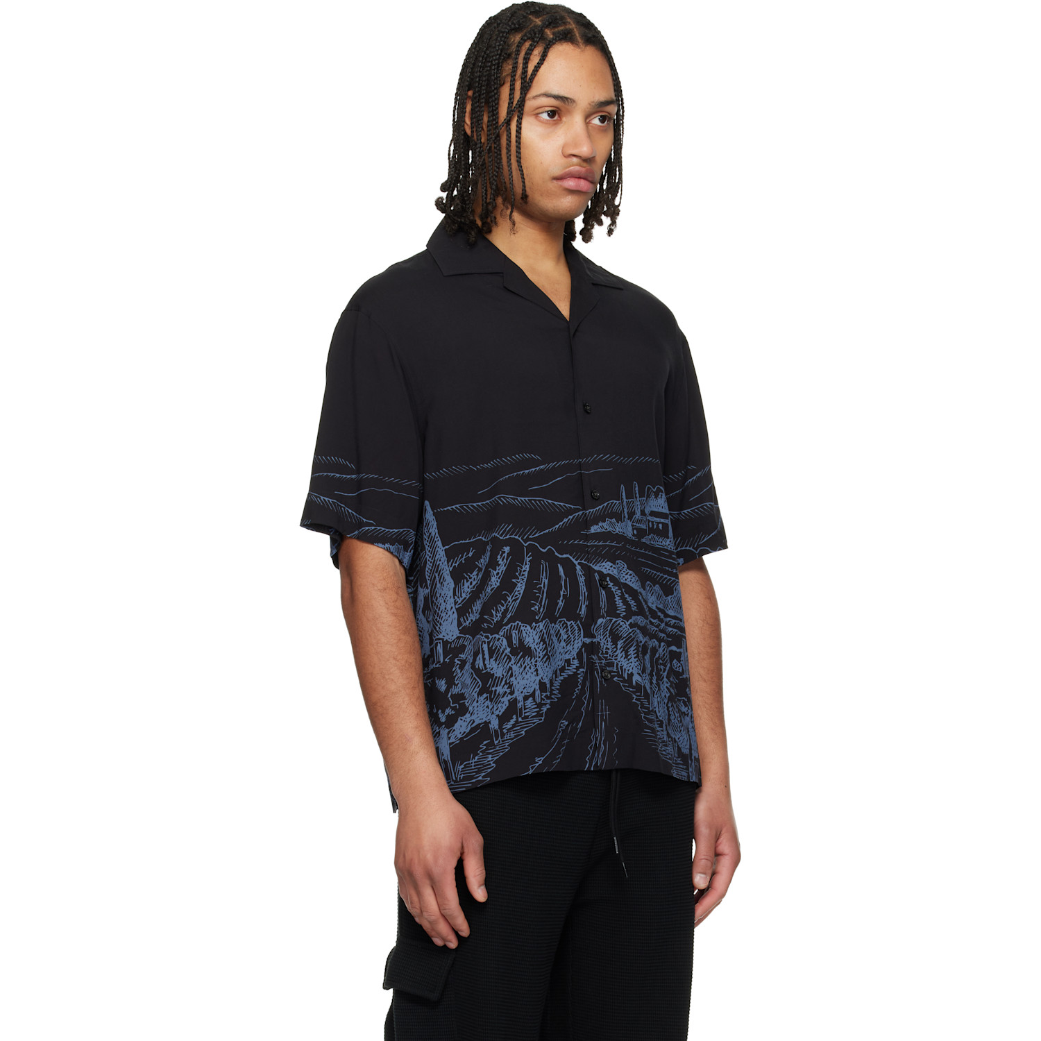  Hugo Black Oversized-fit Statement Print Shirt 