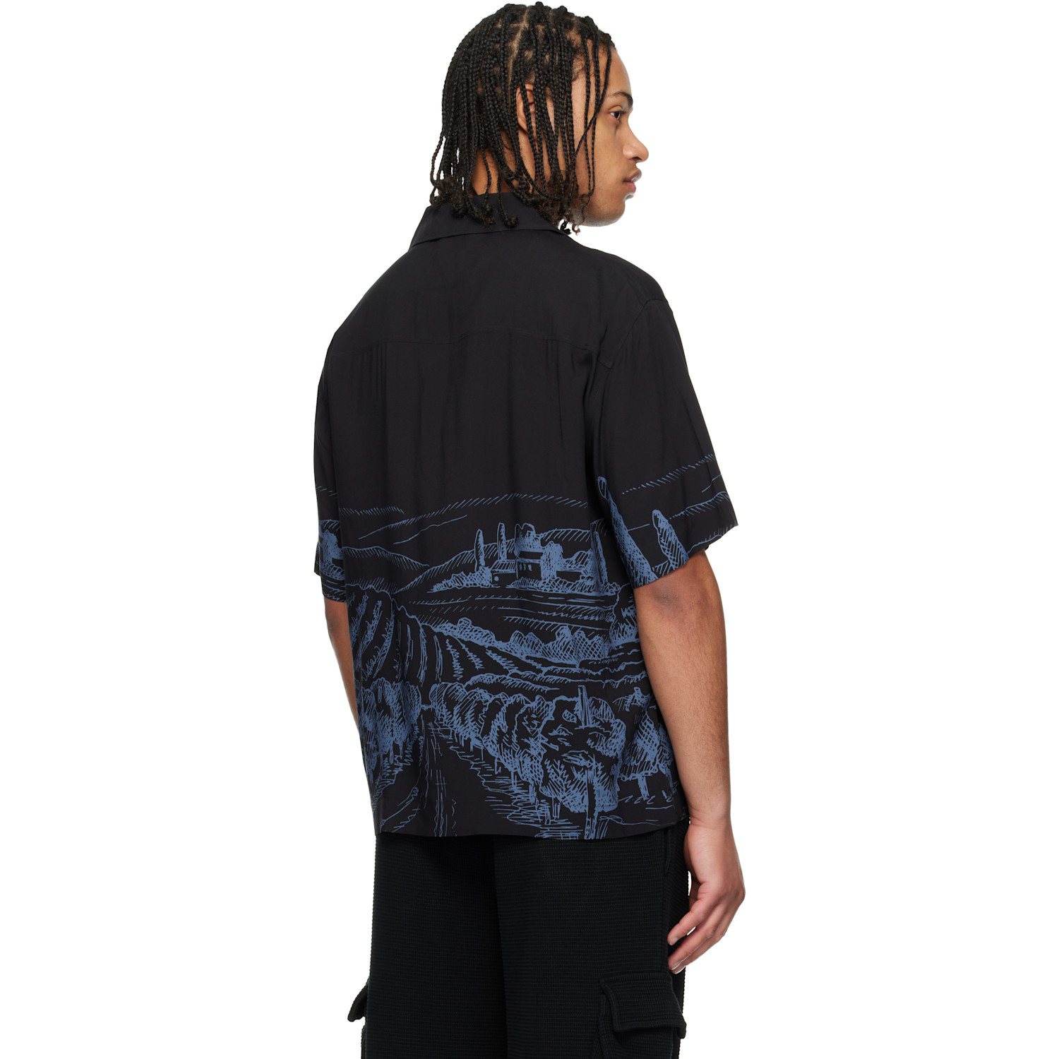 Hugo Black Oversized-fit Statement Print Shirt 
