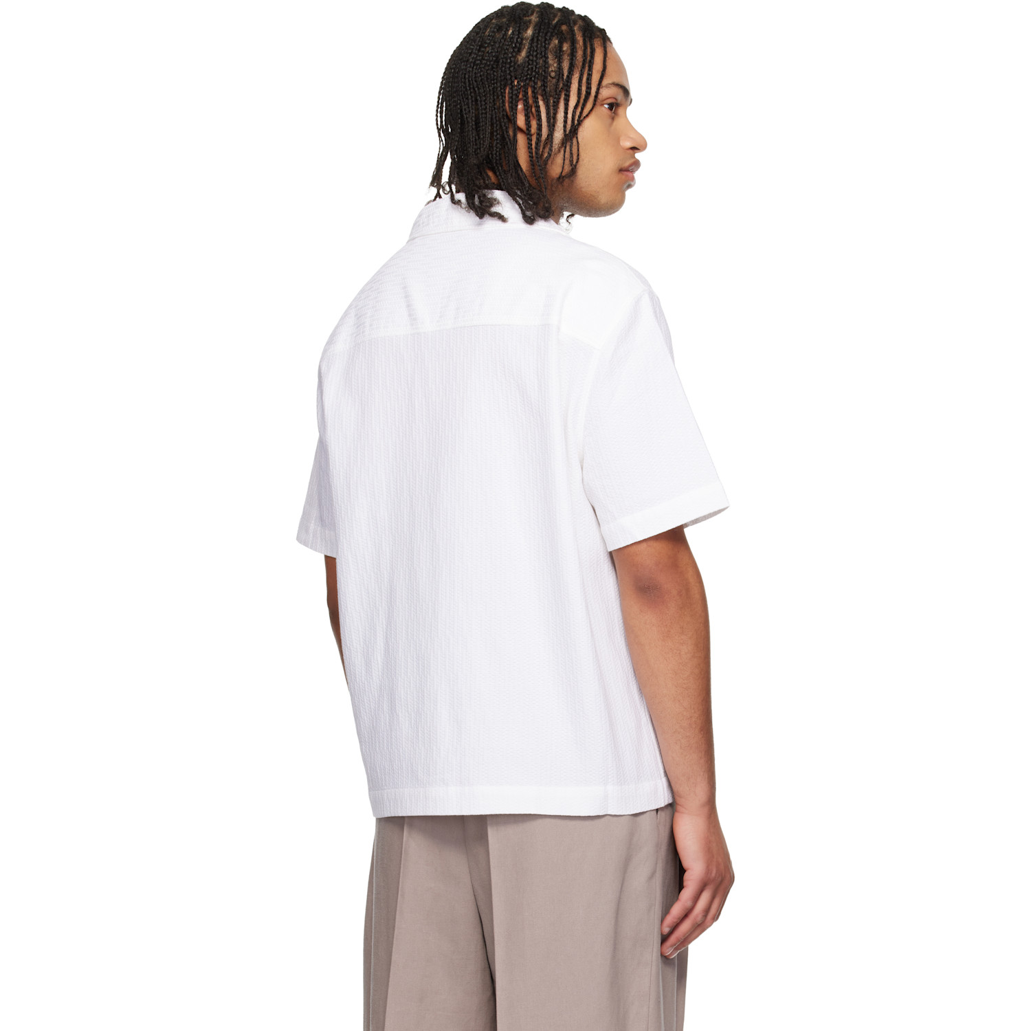  Hugo White Oversized-fit Structured Cotton Shirt 