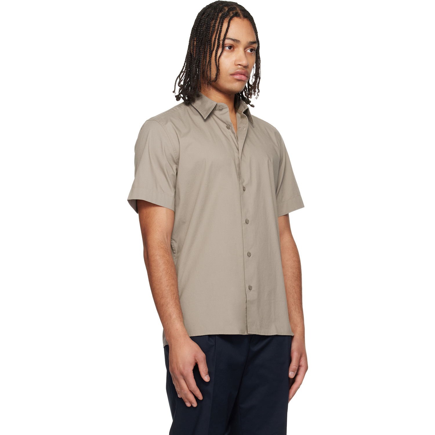  Hugo Taupe Relaxed-fit Stretch Cotton Shirt 