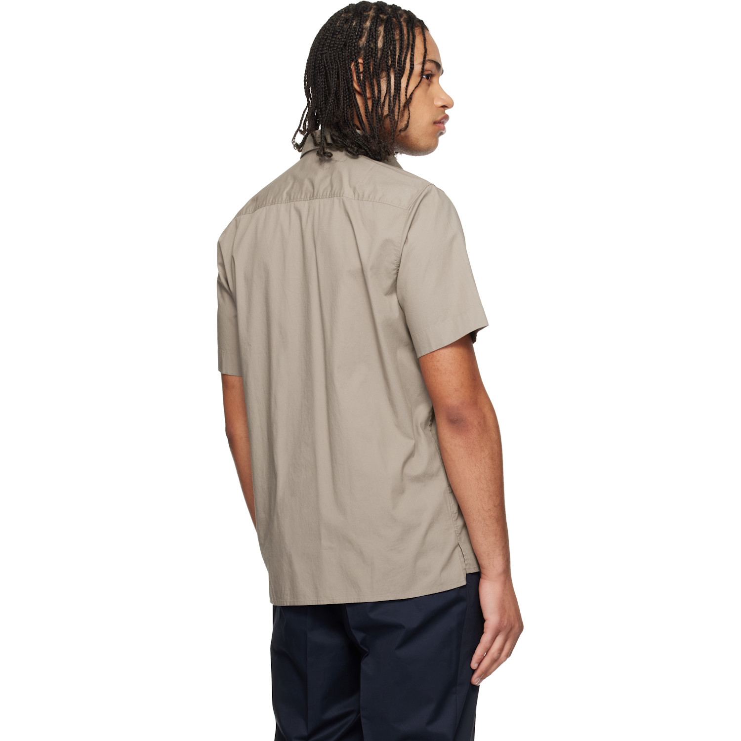  Hugo Taupe Relaxed-fit Stretch Cotton Shirt 