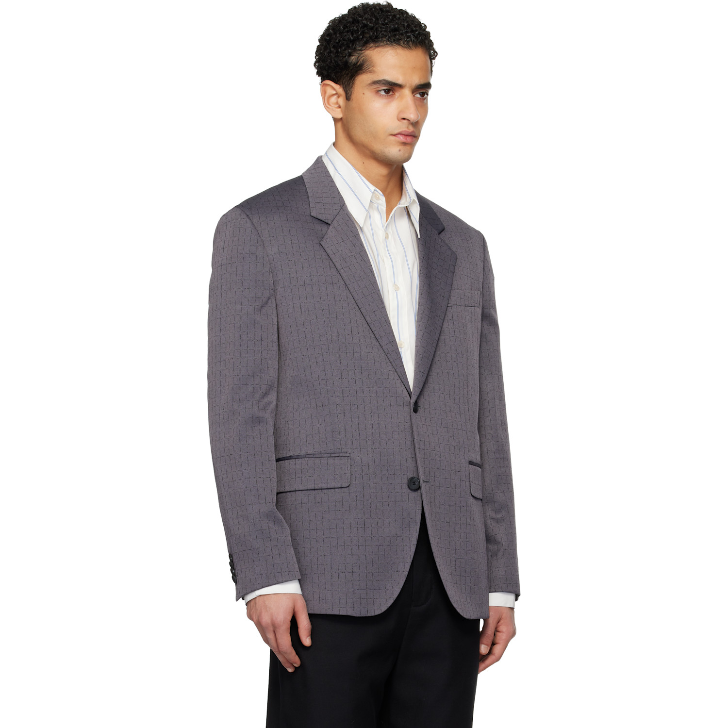 Hugo Gray Checked Modern-fit Blazer 