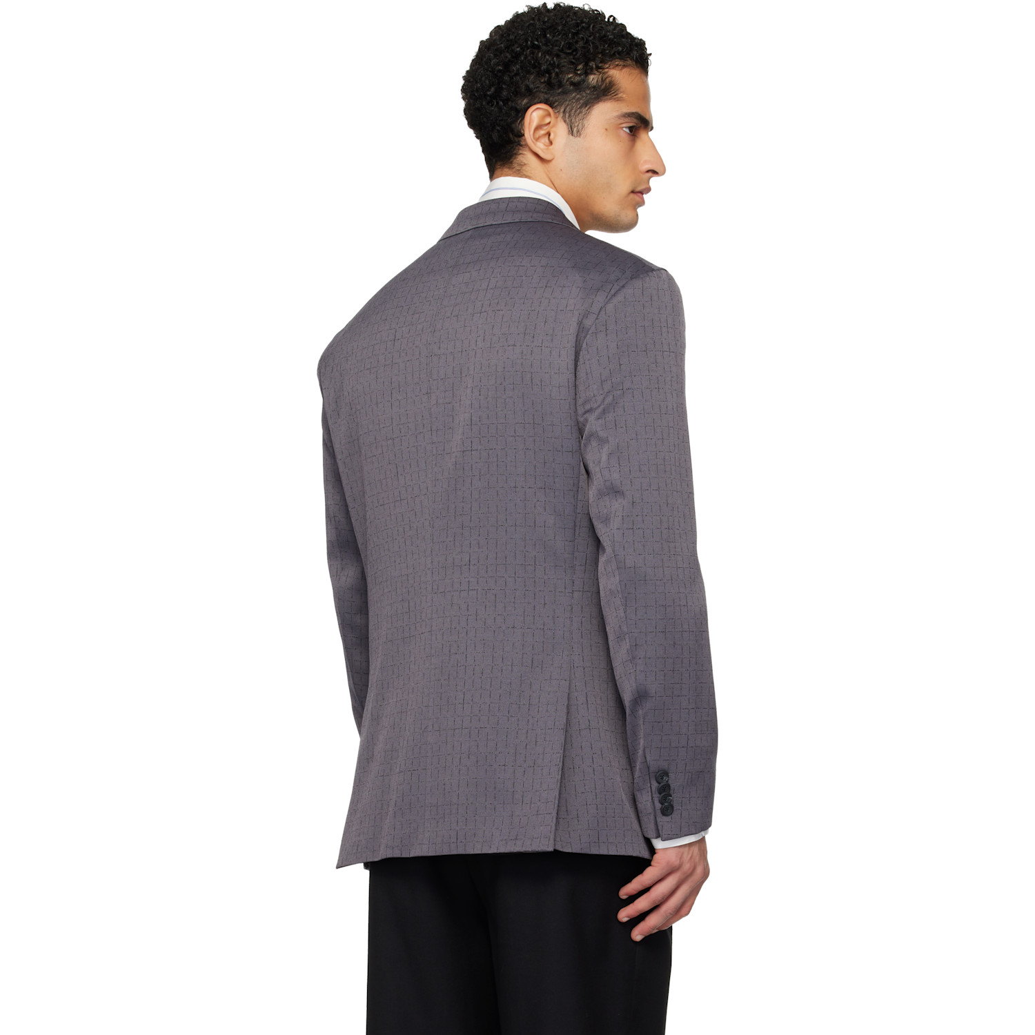  Hugo Gray Checked Modern-fit Blazer 