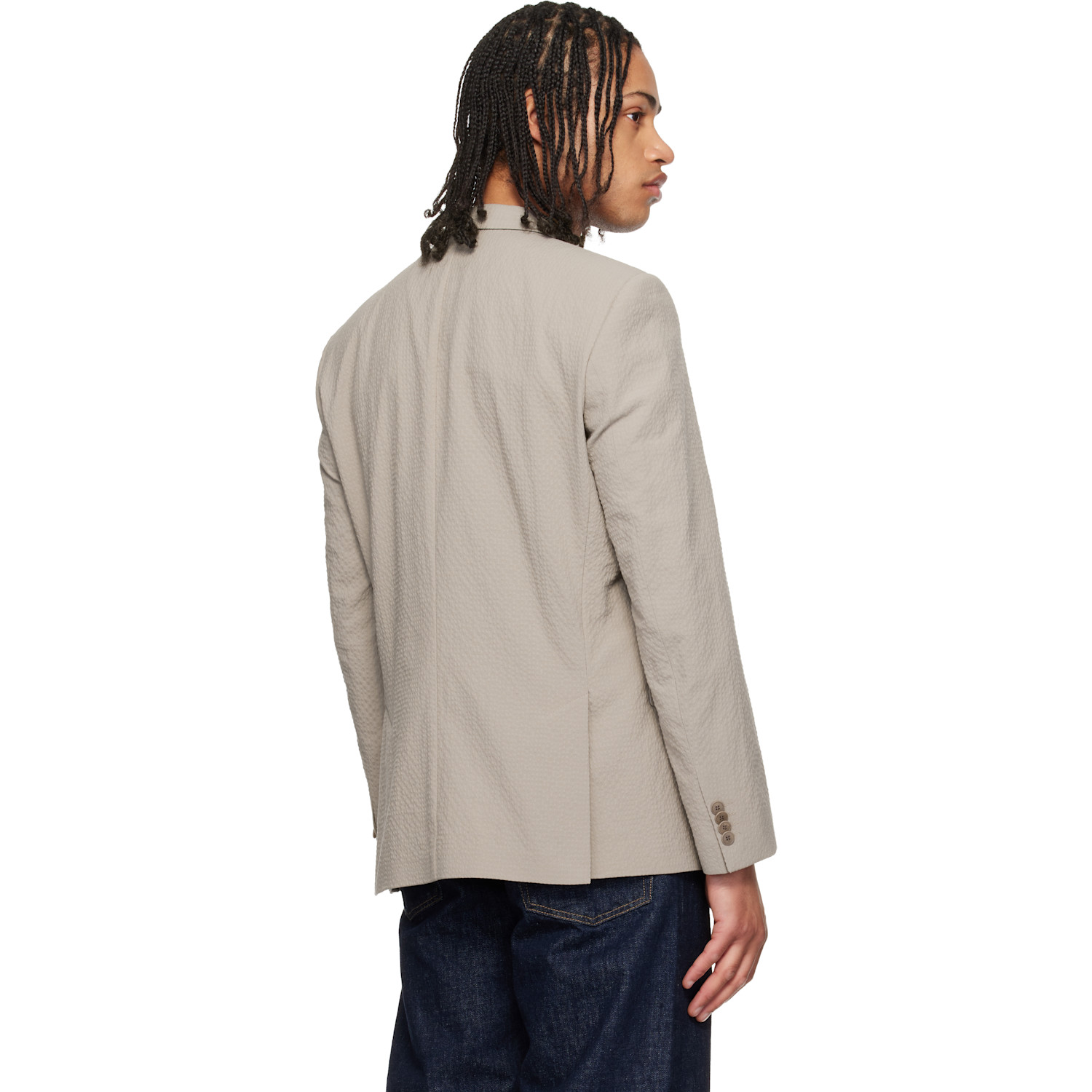  Hugo Taupe Double-breasted Blazer 