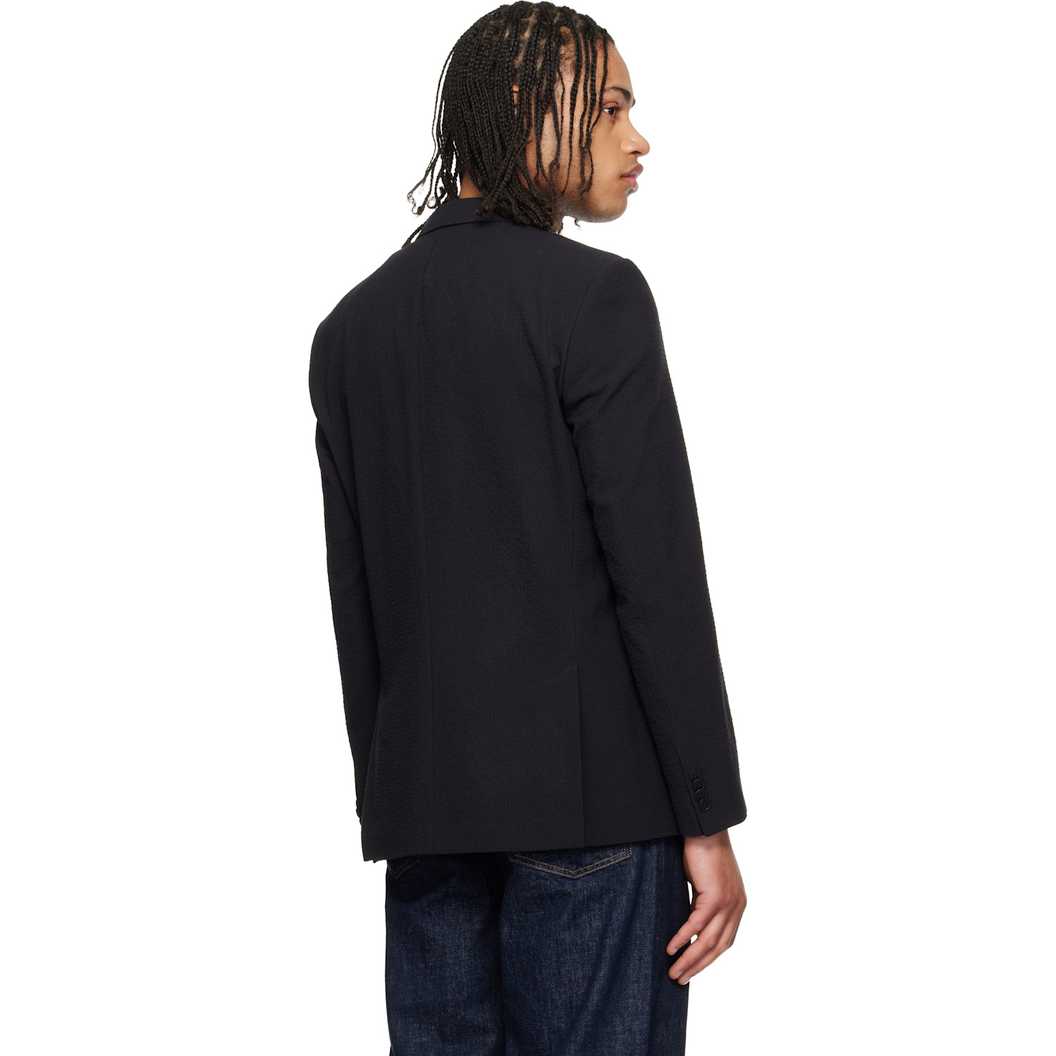 Hugo Black Double-breasted Blazer 