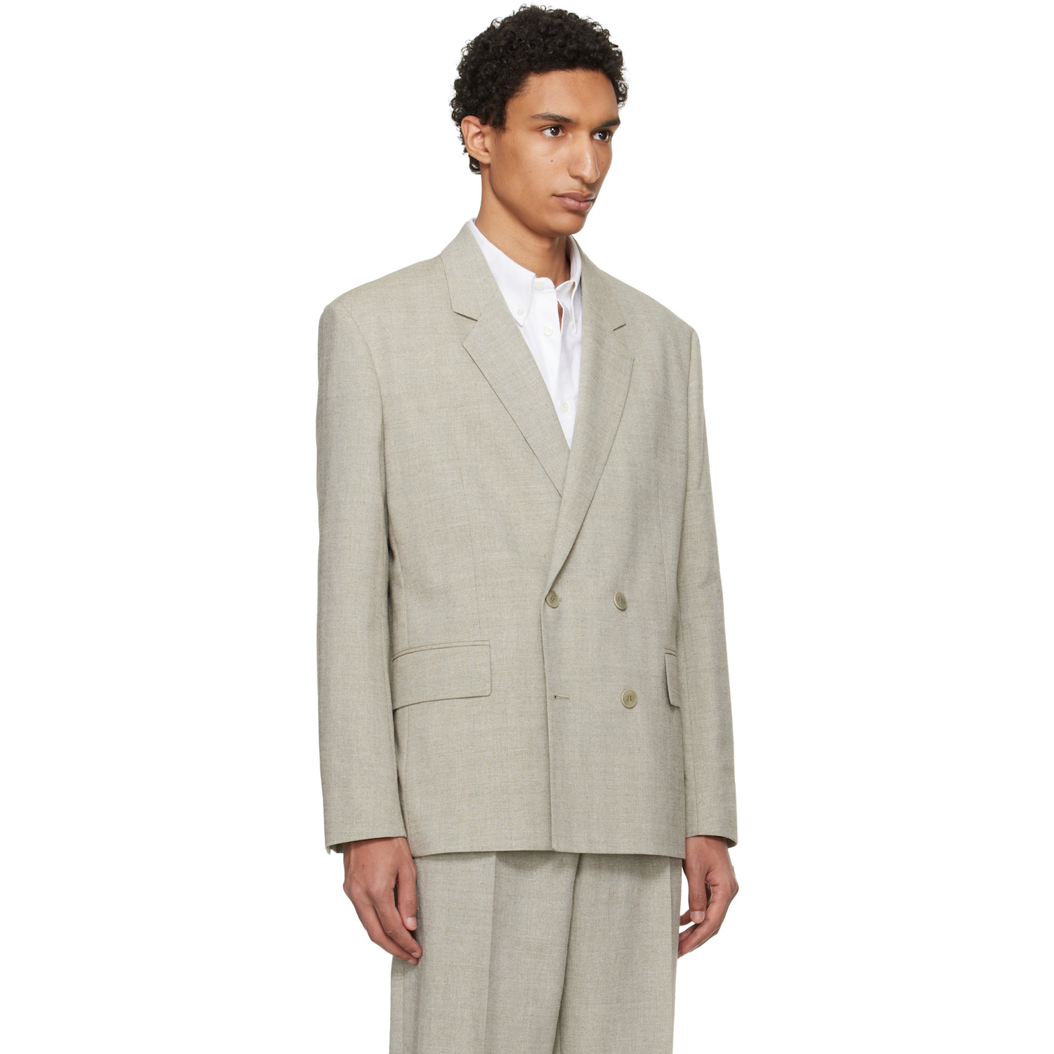  Hugo Beige Modern-fit Herringbone Weave Blazer 