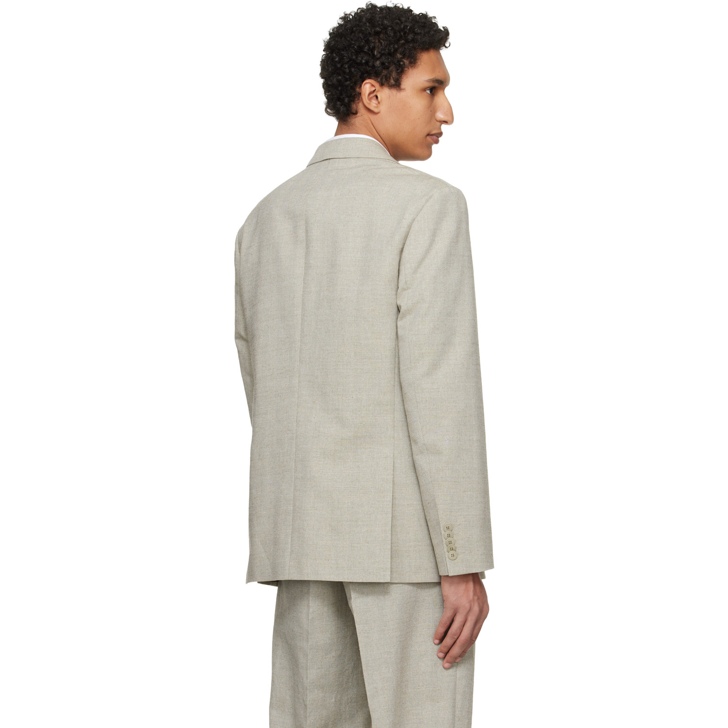  Hugo Beige Modern-fit Herringbone Weave Blazer 