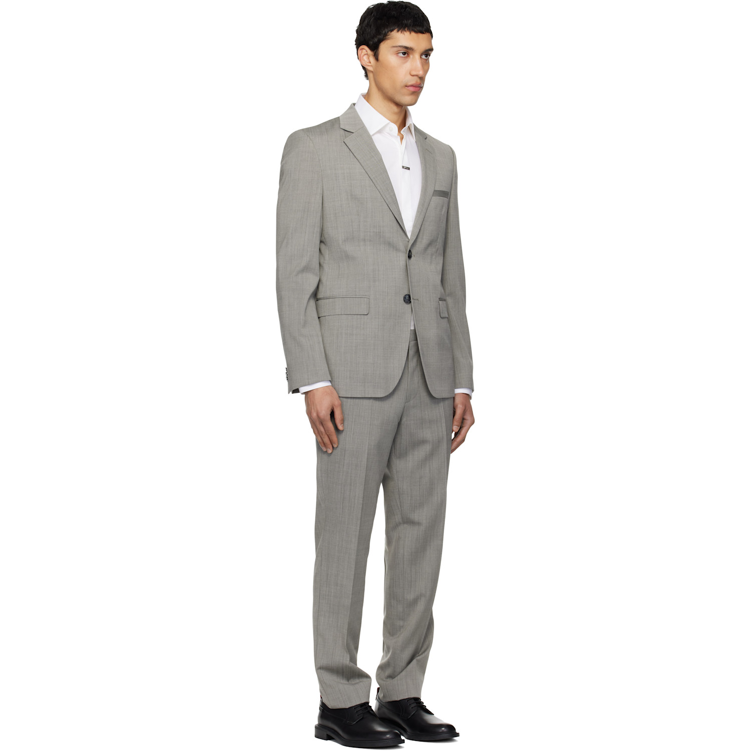  Hugo Gray Extra-slim-fit Wool-blend Poplin Suit 
