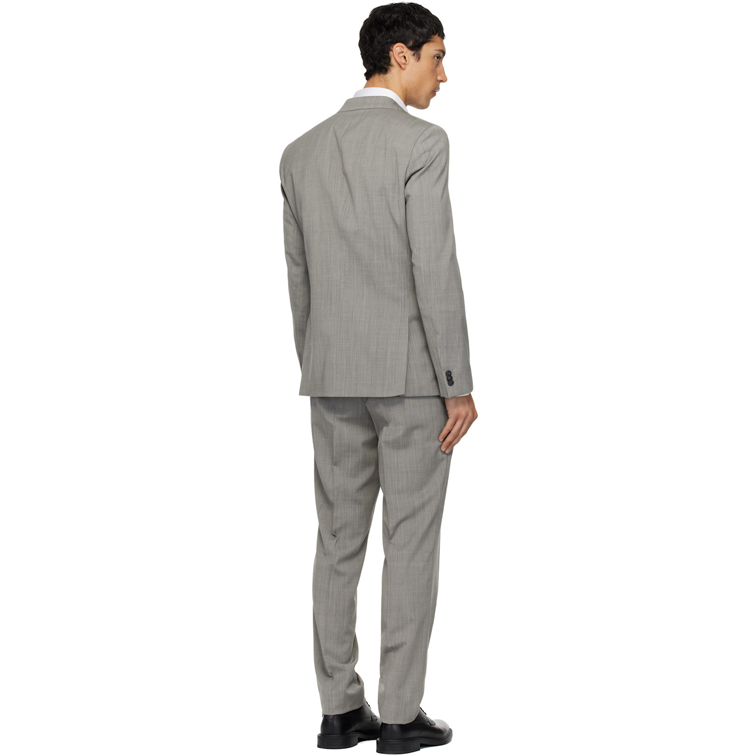  Hugo Gray Extra-slim-fit Wool-blend Poplin Suit 