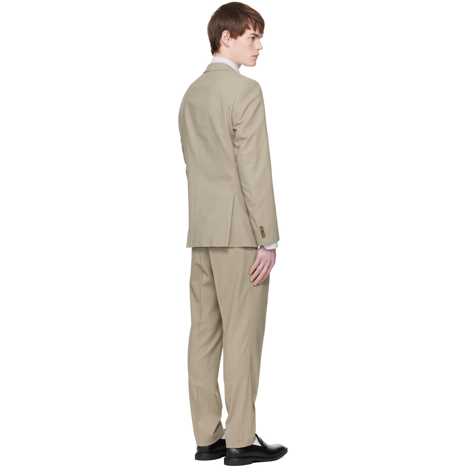  Hugo Beige Two-piece Slim-fit Stretch Cloth Suit 