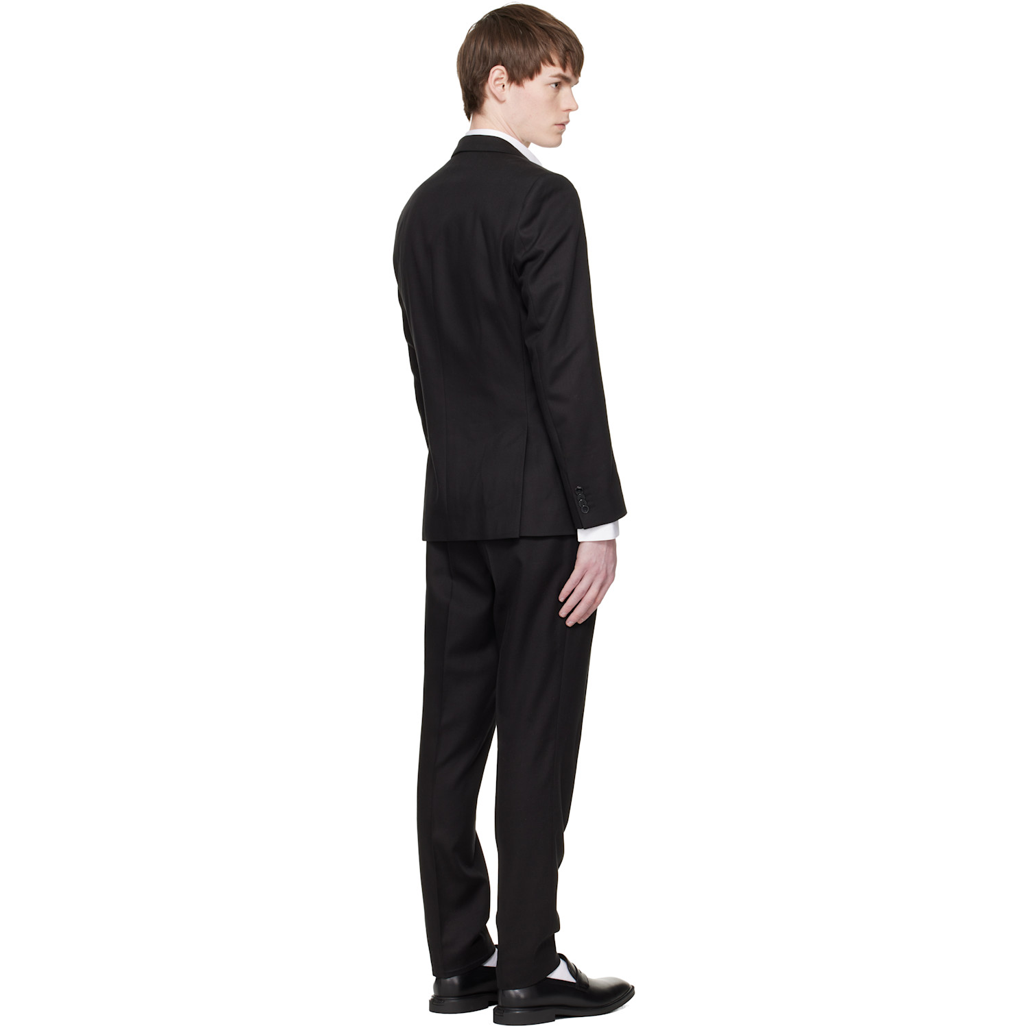  Hugo Black Three-piece Slim-fit Twill Suit 