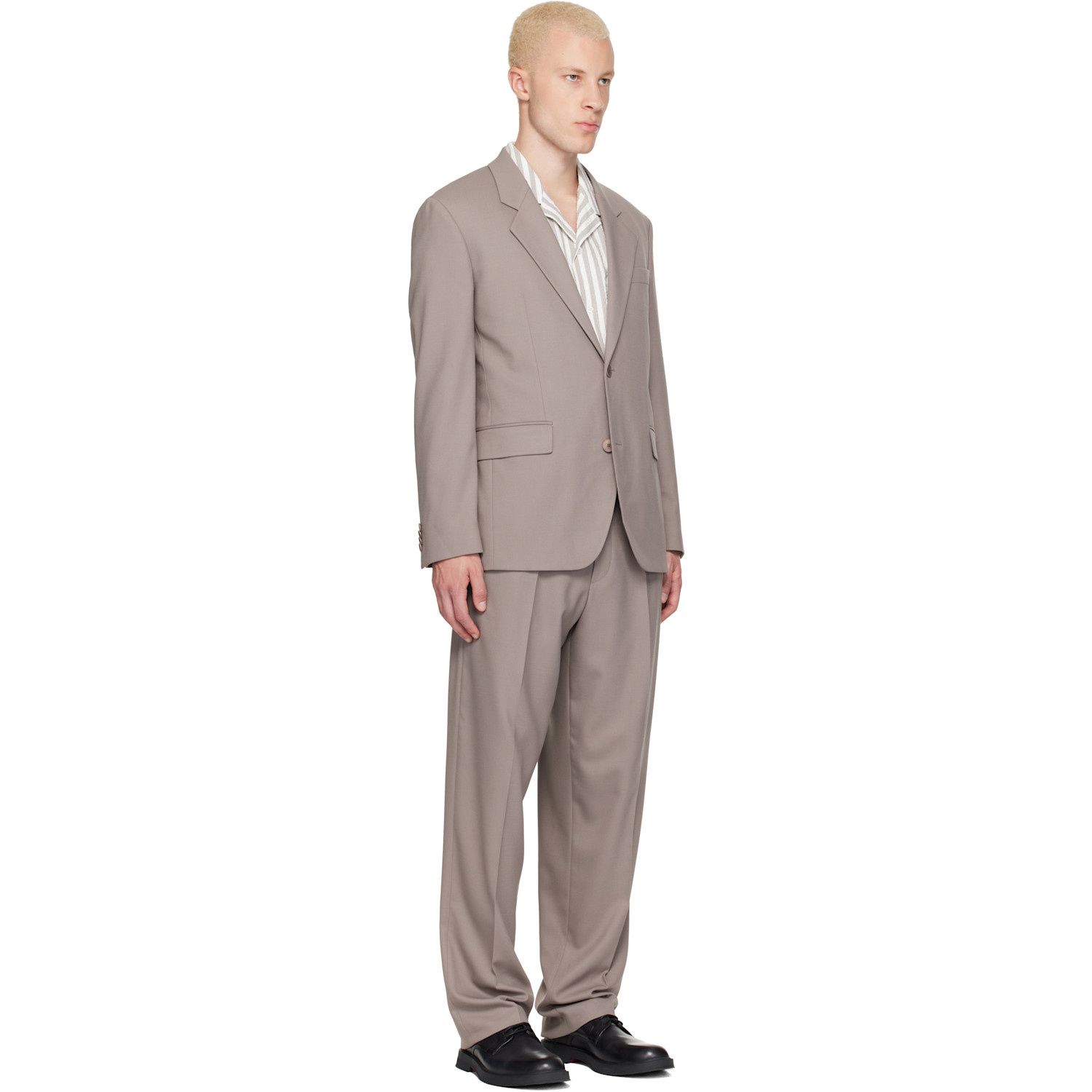  Hugo Taupe Two-piece Modern-fit Stretch Twill Suit 