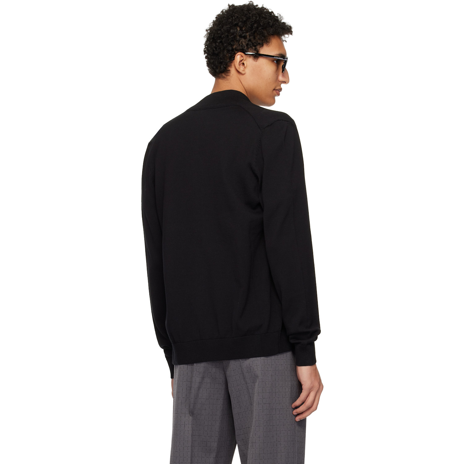  Hugo Black Logo-detail Knit Track Jacket 