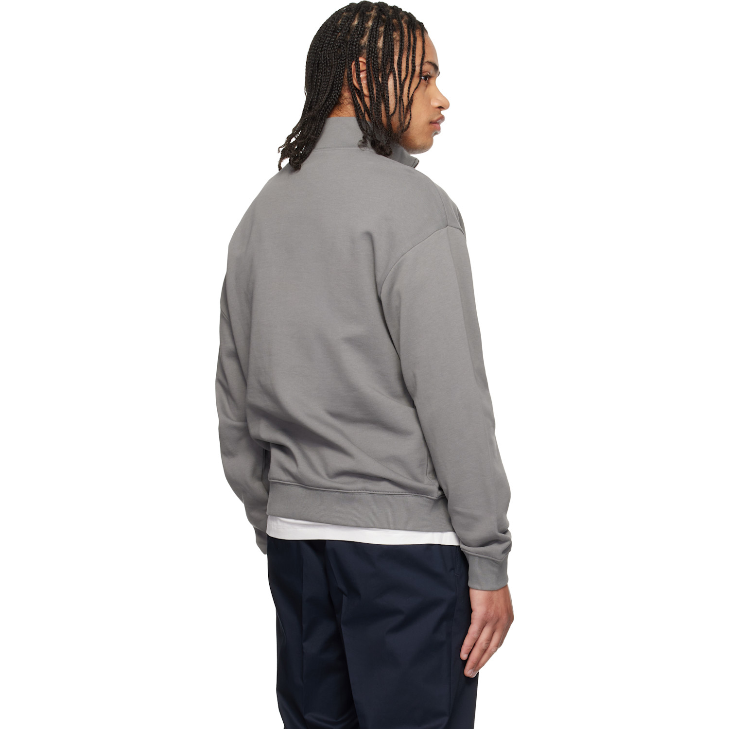  Hugo Gray Cotton Terry Logo-print Sweatshirt 