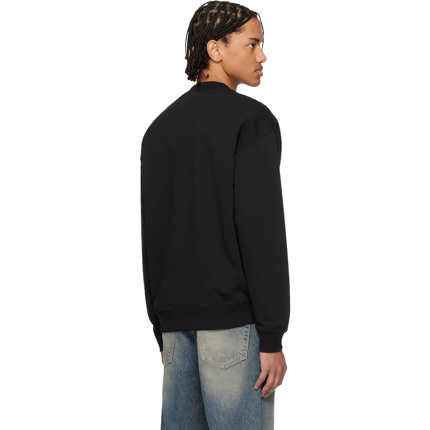  Hugo Black Logo Detail Relaxed-fit Sweatshirt 
