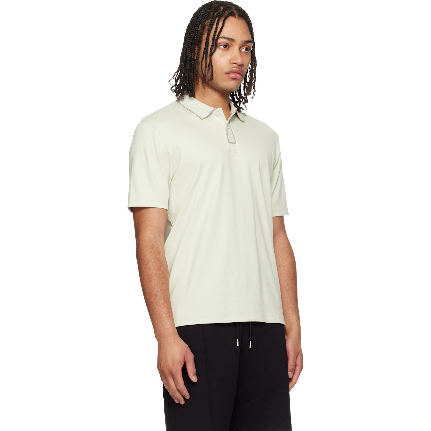  Hugo Green Luxury Cotton Contrast Trim Polo 
