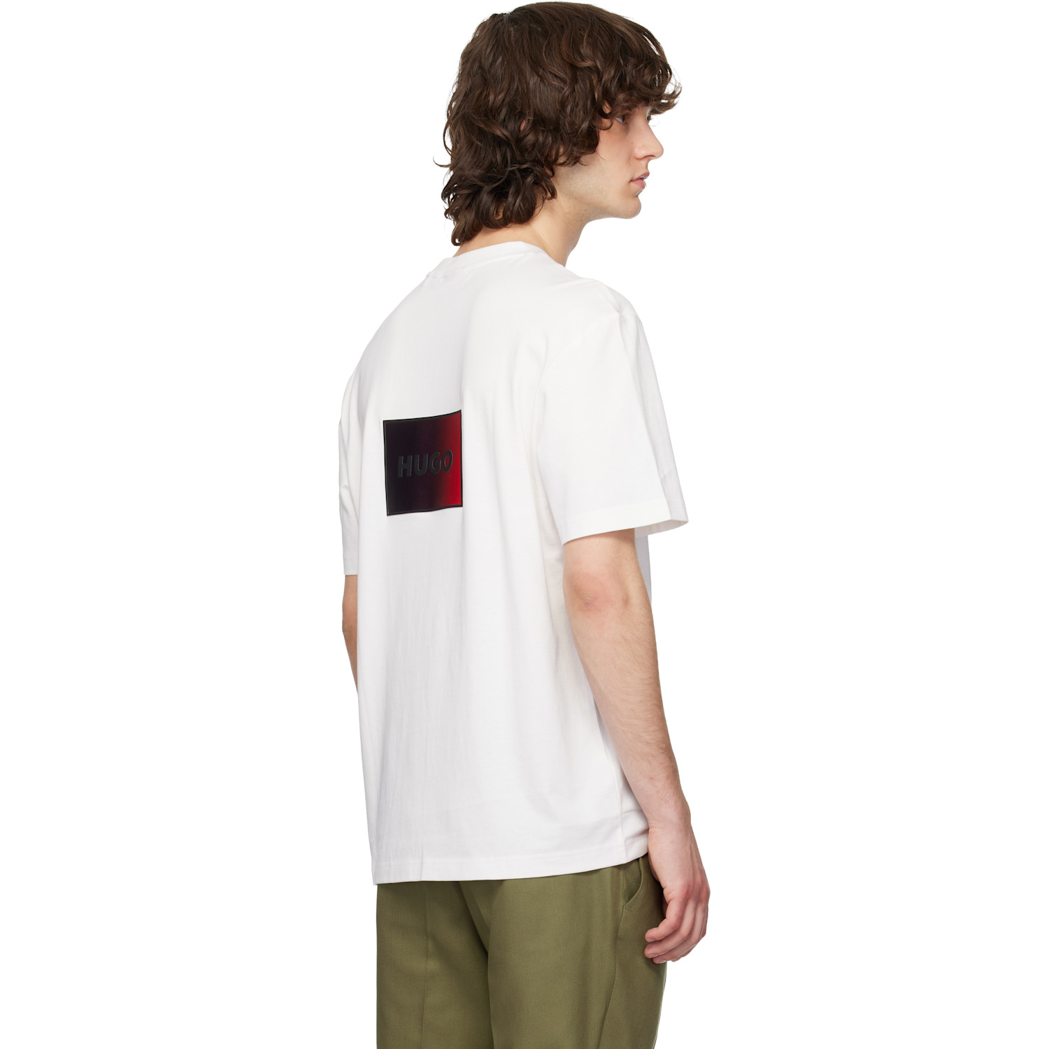  Hugo White Gradient-logo T-shirt 