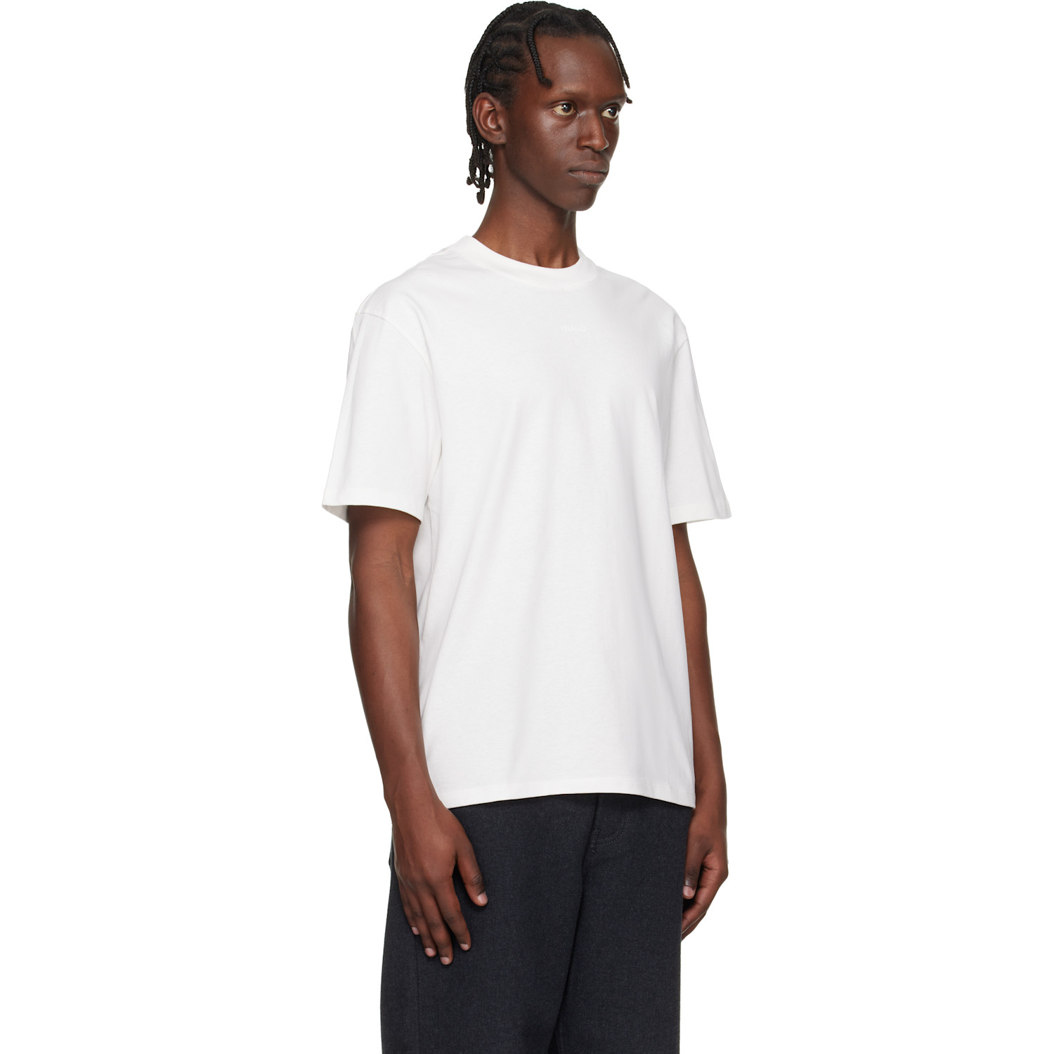  Hugo White Relaxed-fit Logo-print T-shirt 