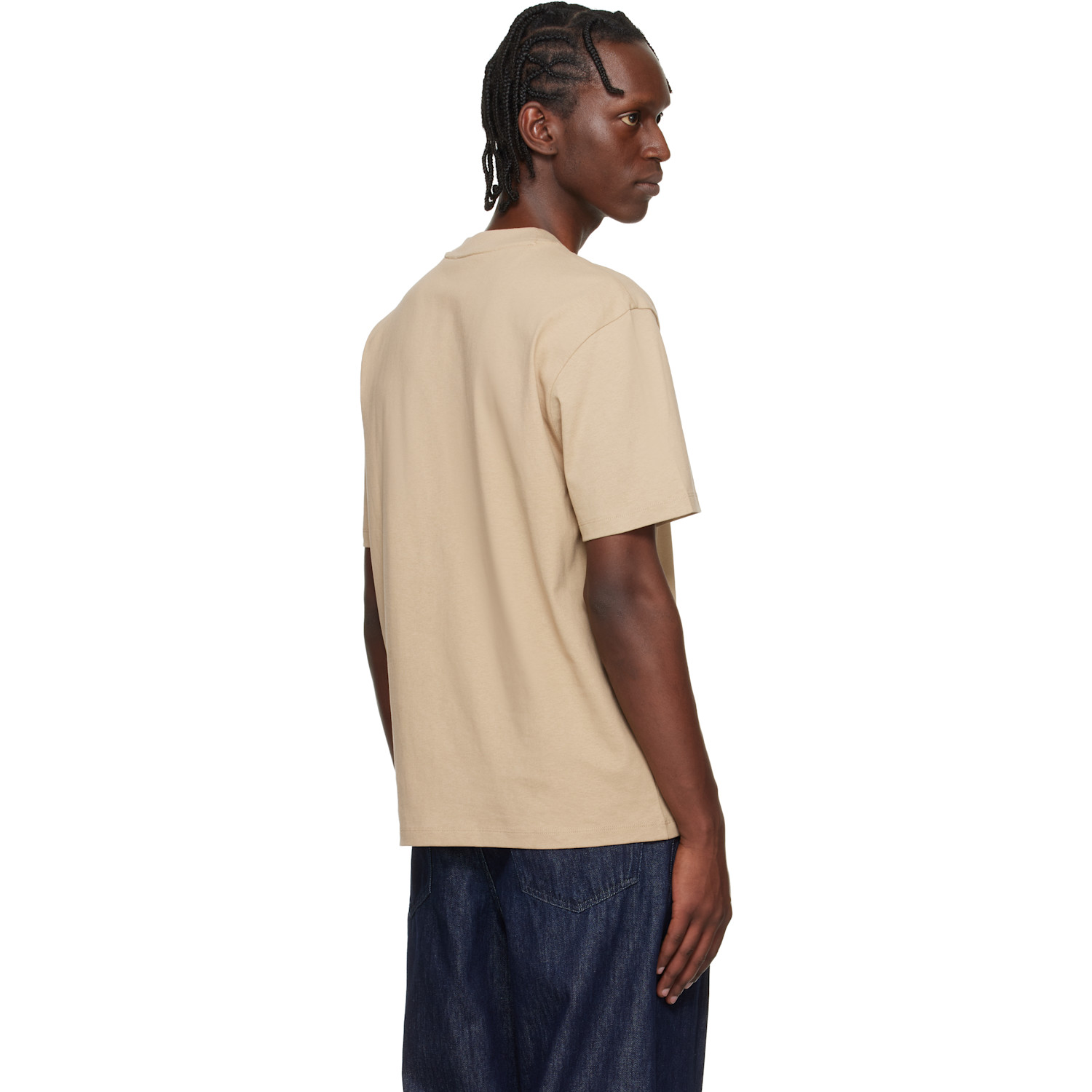  Hugo Beige Relaxed-fit Logo-print T-shirt 