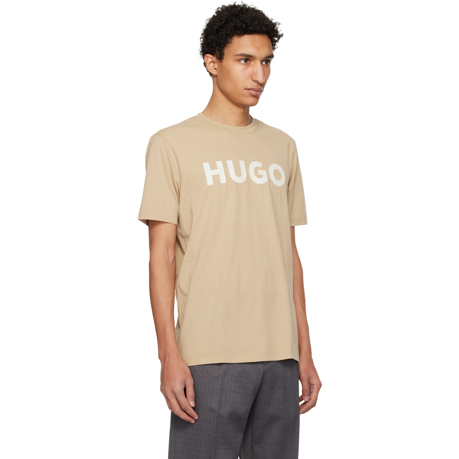  Hugo Beige Logo-print T-shirt 