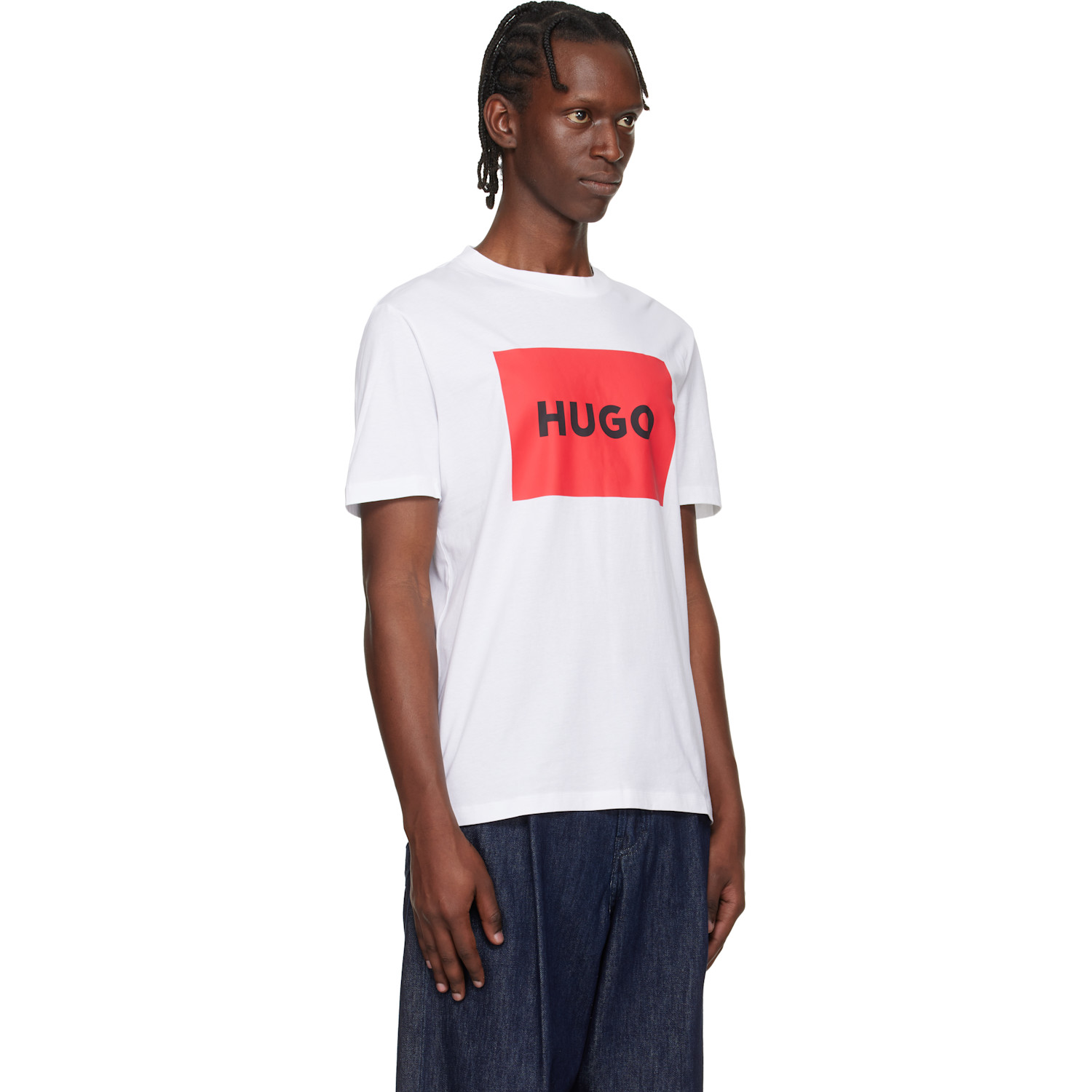  Hugo White Regular-fit Logo-print T-shirt 