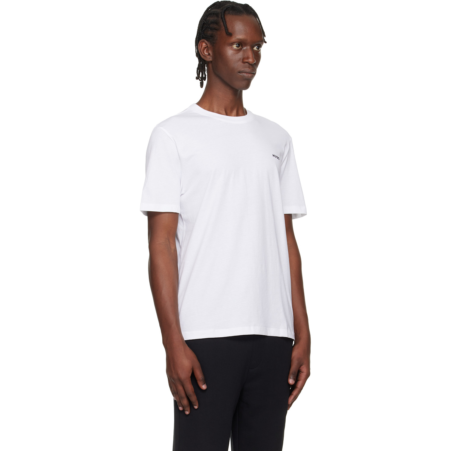  Hugo White Regular-fit Logo-print T-shirt 