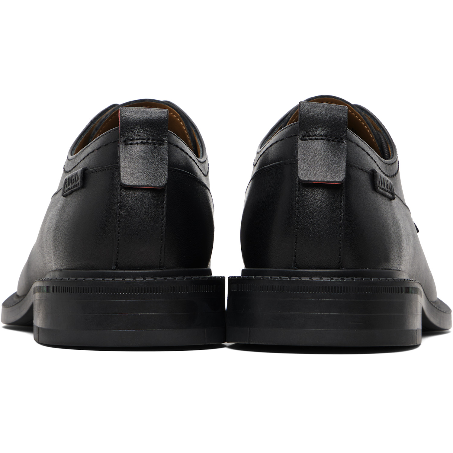  Hugo Black Logo Tab Leather Derbys 