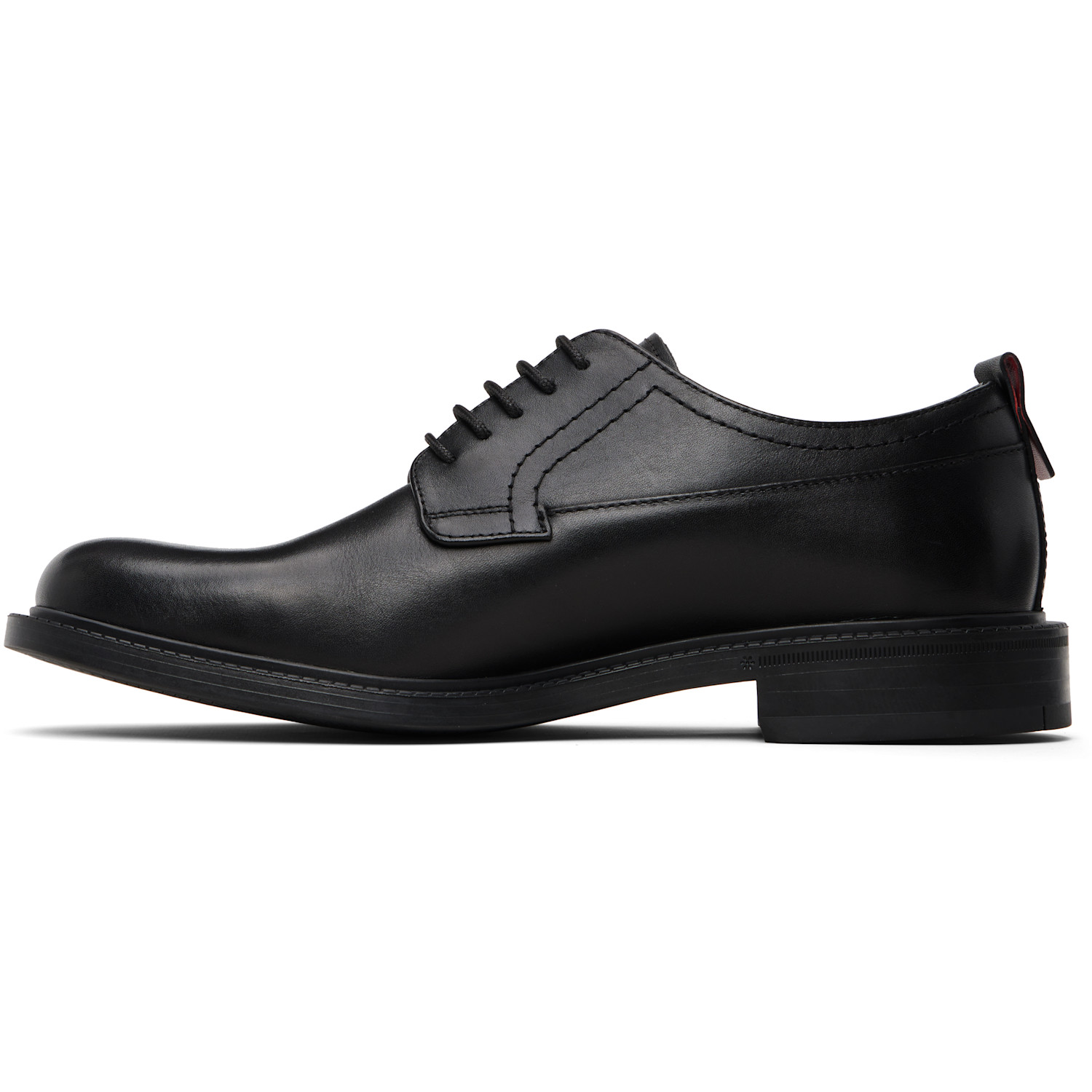  Hugo Black Logo Tab Leather Derbys 