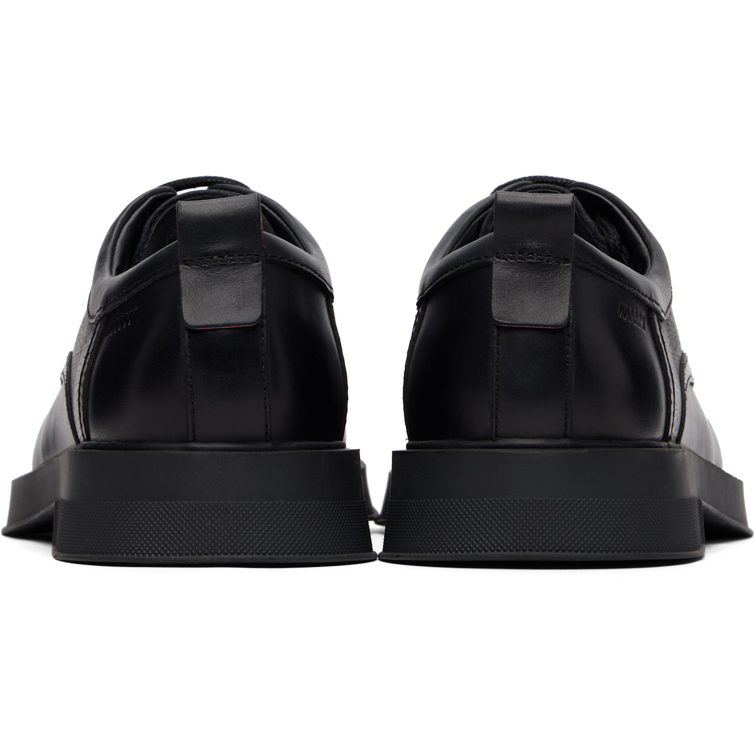  Hugo Black Perforated Monograms Leather Derbys 