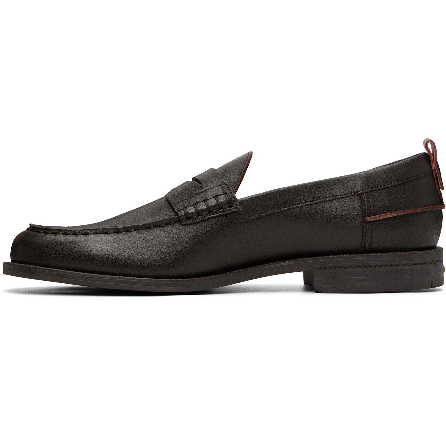  Hugo Brown Leather Penny Trim Loafers 