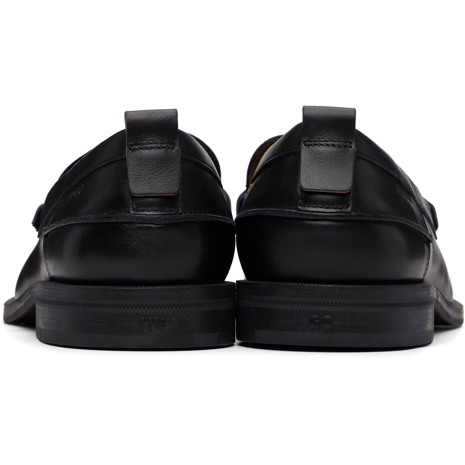  Hugo Black Stacked-logo Bit Loafers 