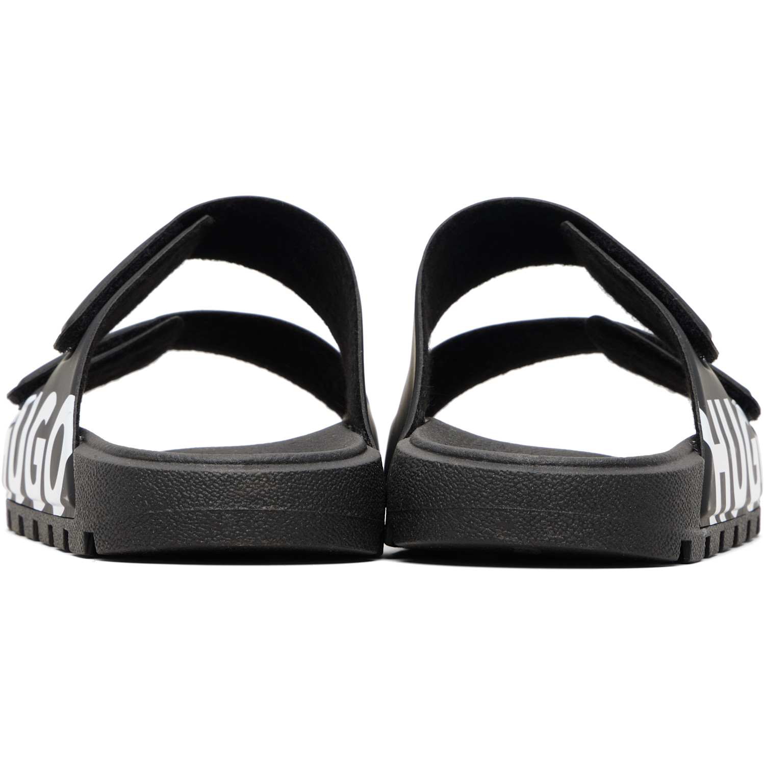  Hugo Black Logo Double Touch-closure Sandals 