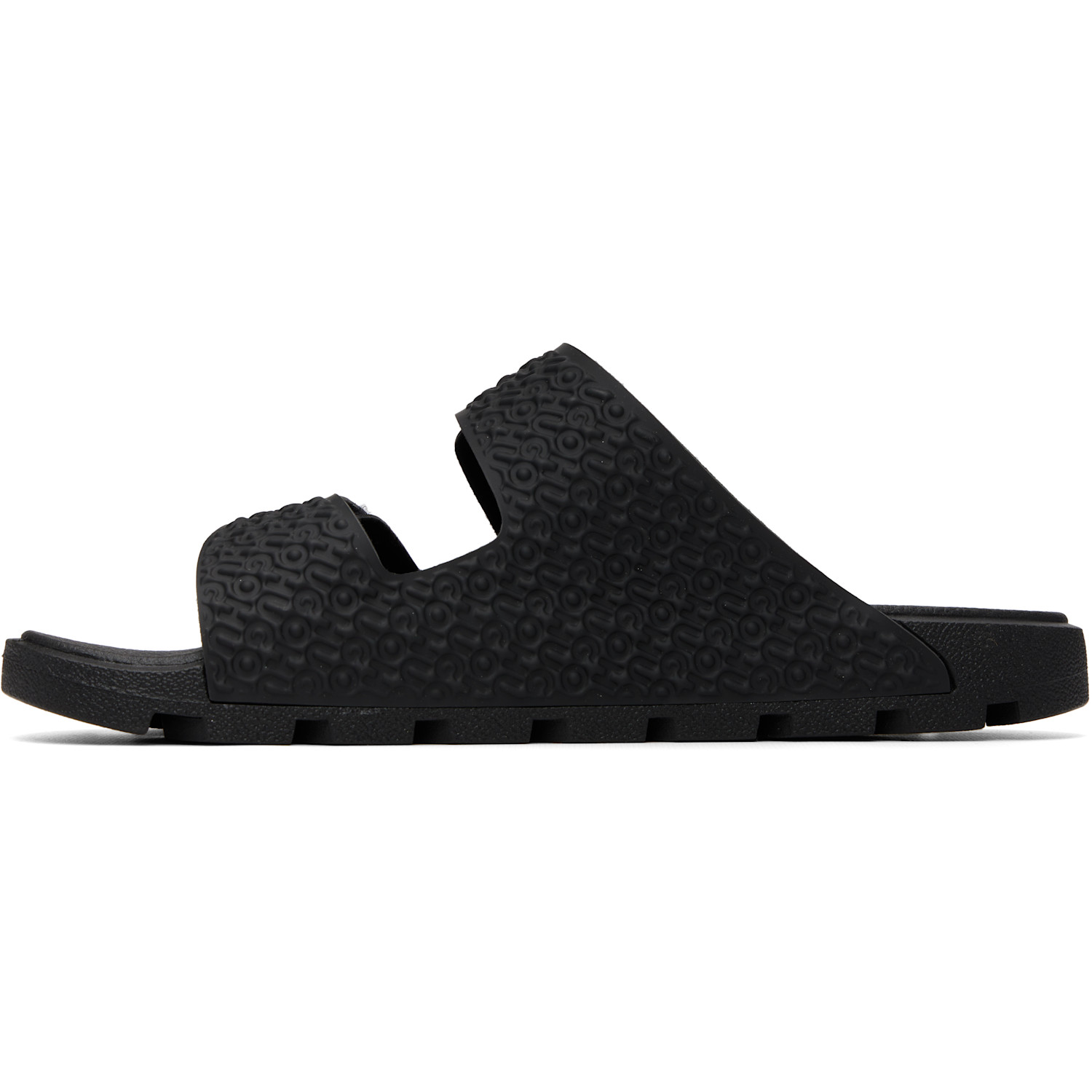  Hugo Black Monogram Riptape Strap Sandals 