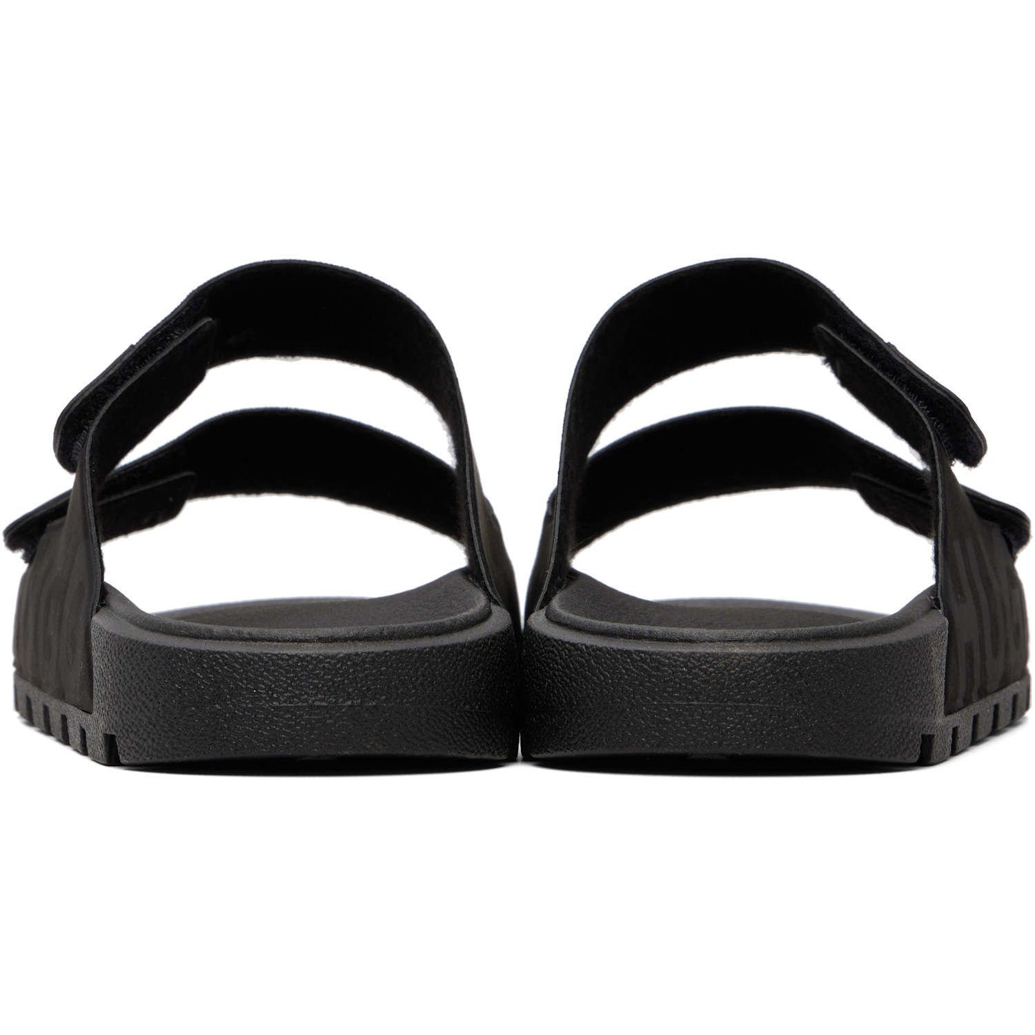 Hugo Black Faux-suede Logo Detailing Sandals 