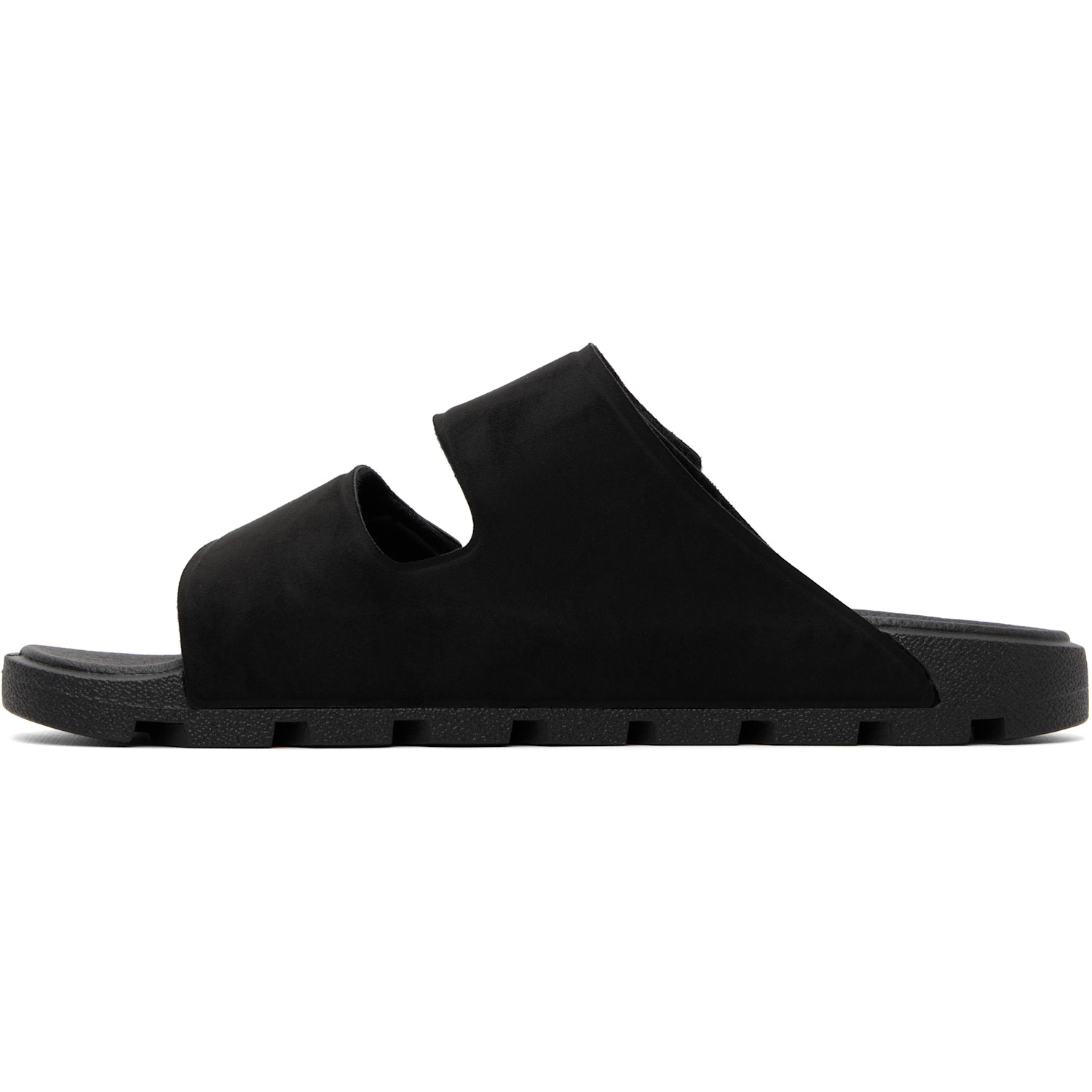  Hugo Black Faux-suede Logo Detailing Sandals 