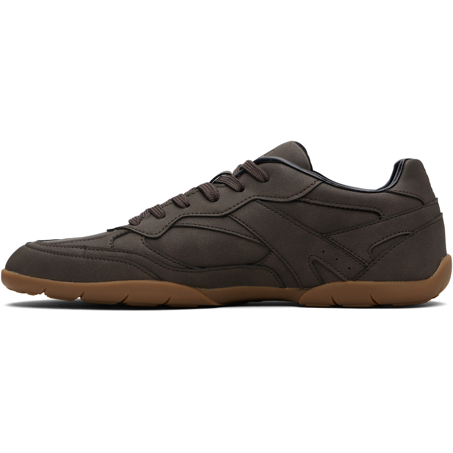  Hugo Brown Stacked Logo Faux-leather Sneakers 