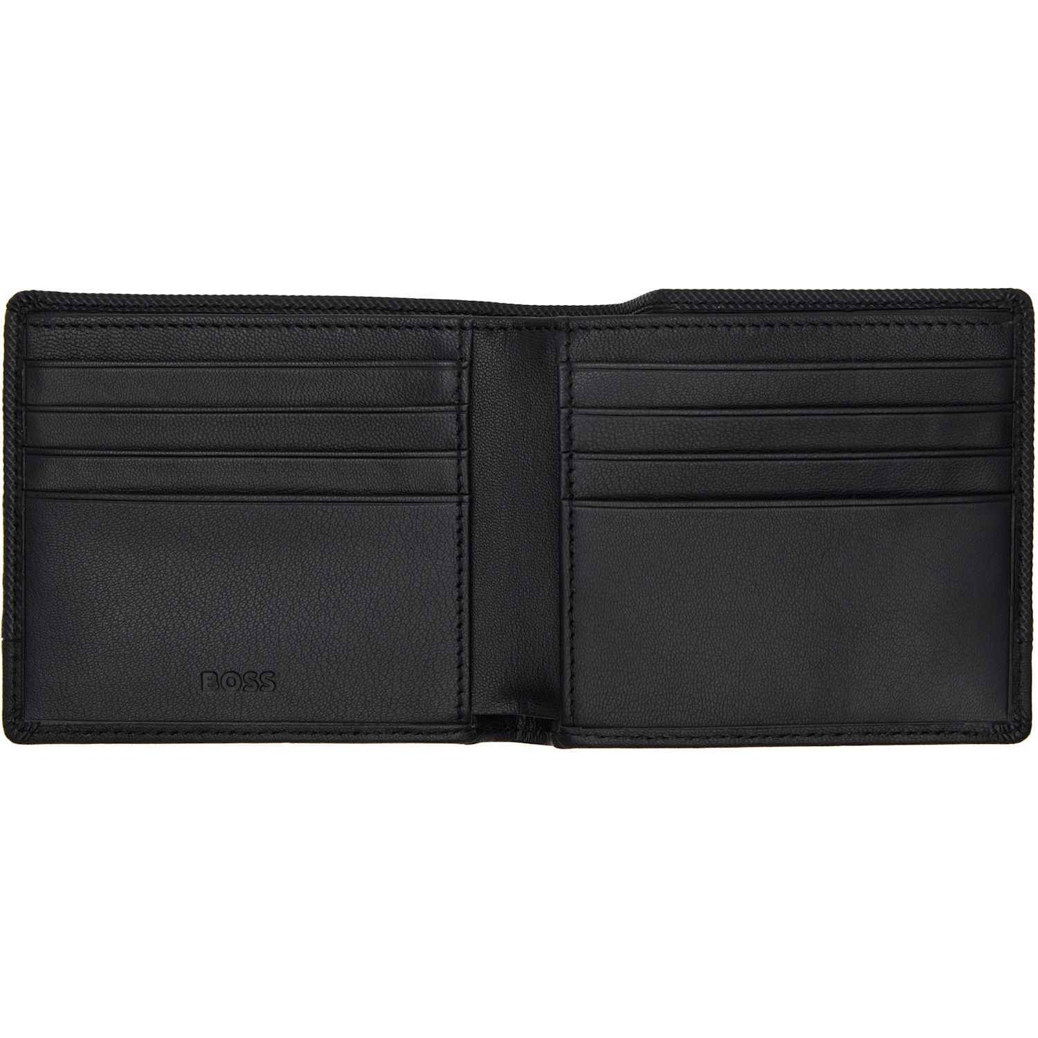  Boss Black Textured Faux-leather Wallet 