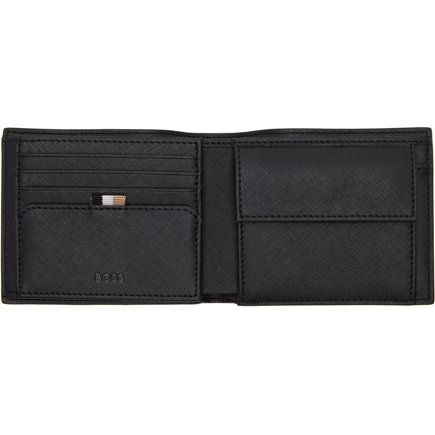  Boss Black Saffiano Trifold Wallet 