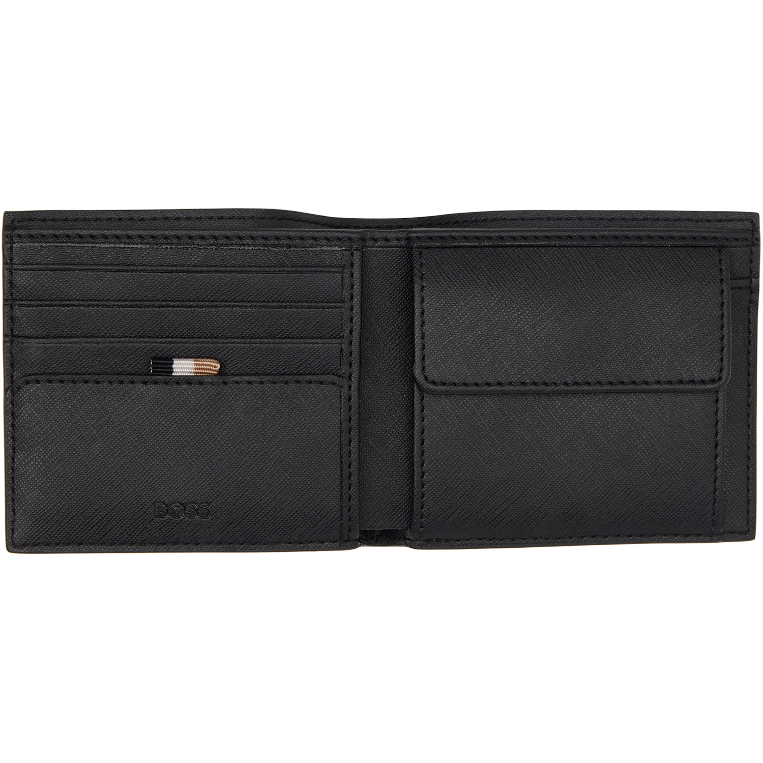  Boss Black Silver-foil Logo Wallet 