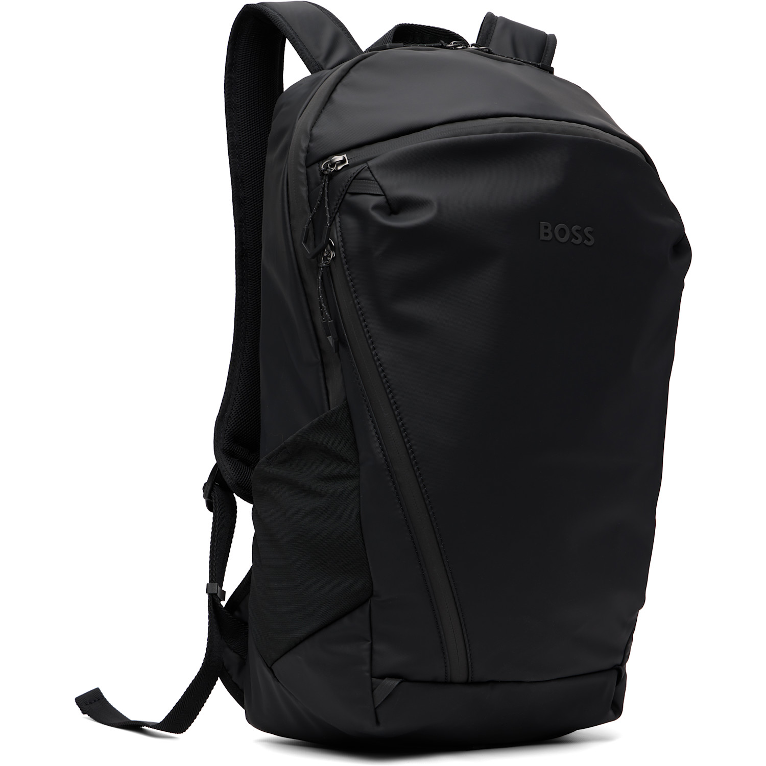  Boss Black Faux-leather Reflective Detail Backpack 