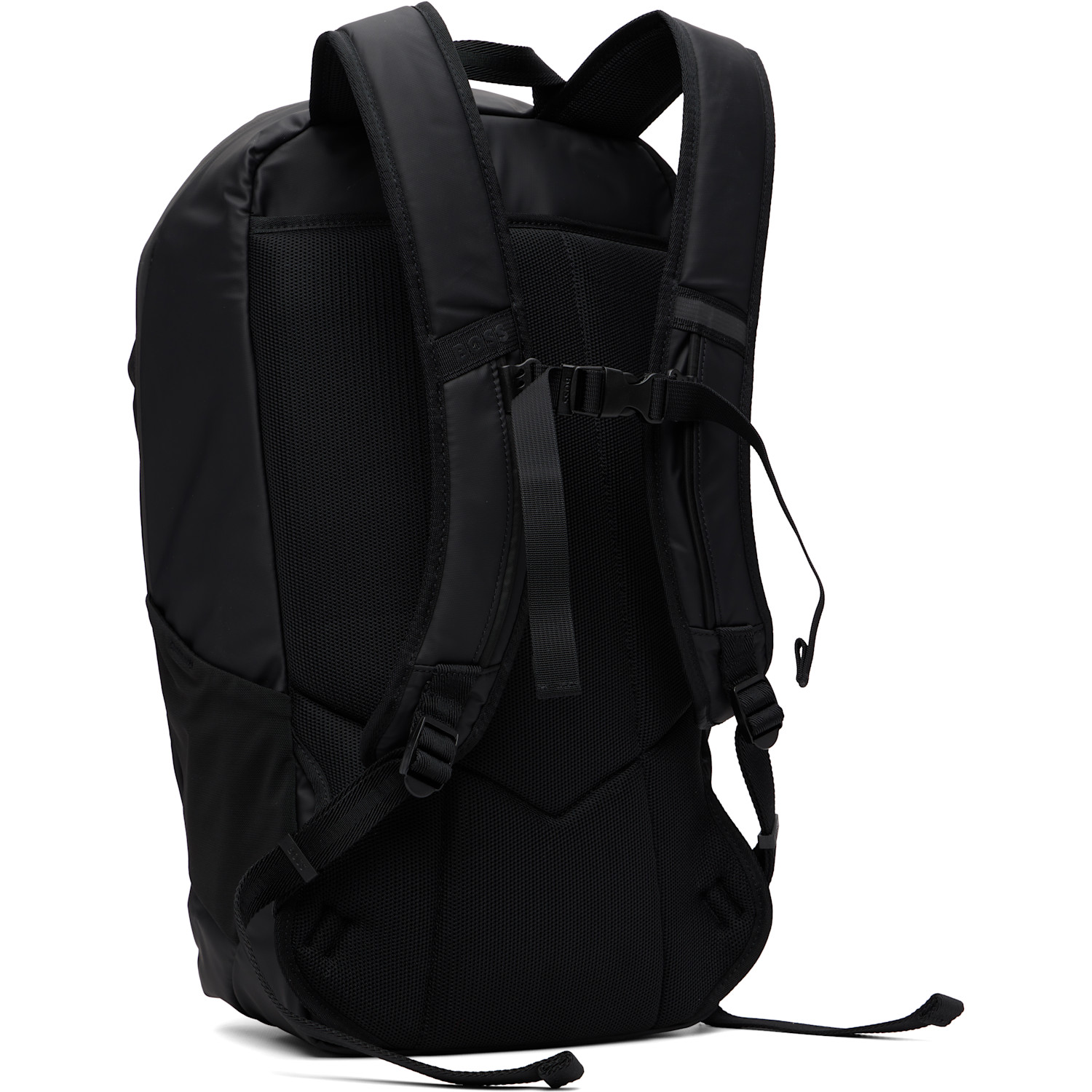  Boss Black Faux-leather Reflective Detail Backpack 